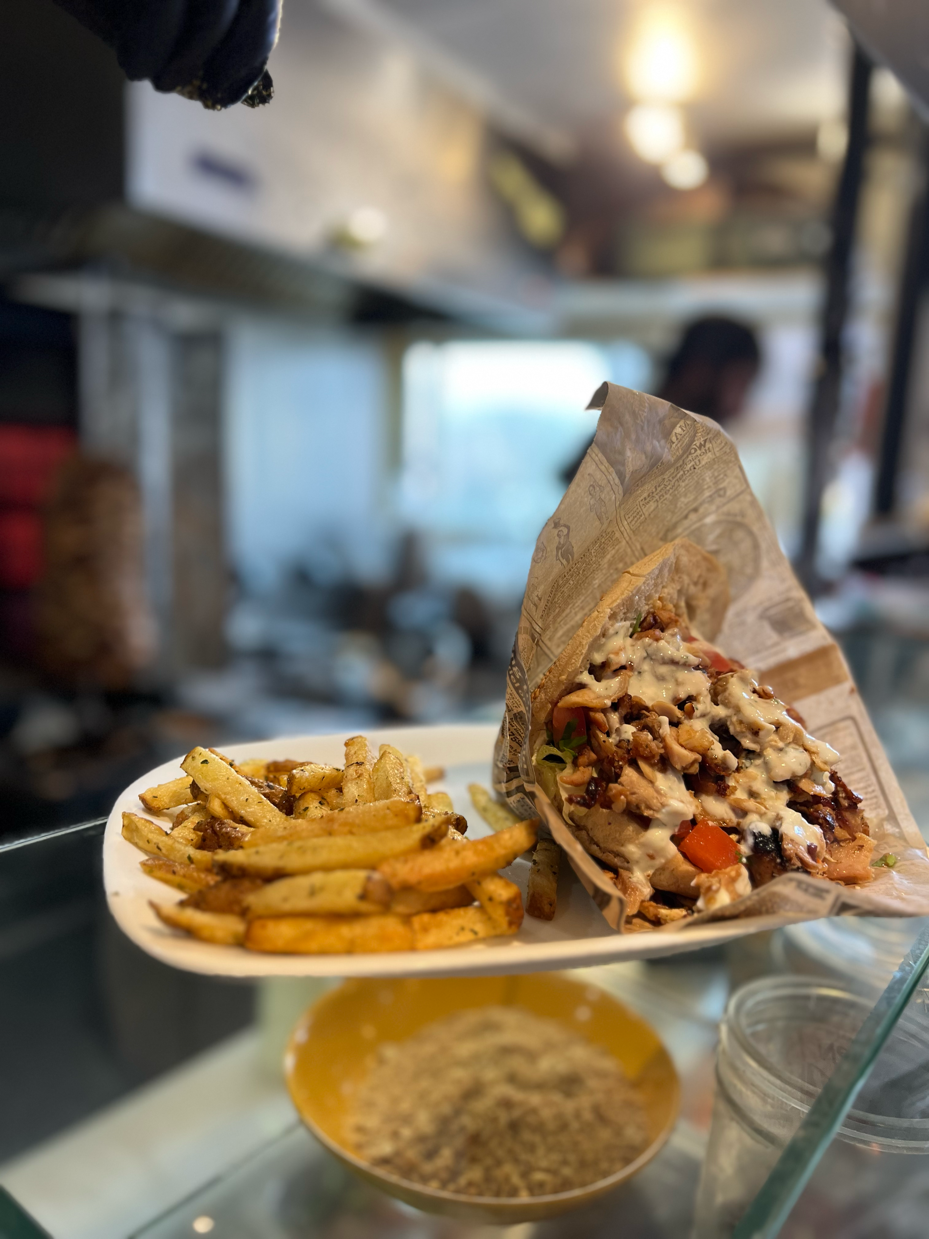 Kebab pain frais et frites maison